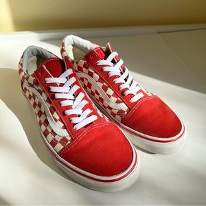 VANS Old Skool Red Checkerboard Sneakers [Final Price]